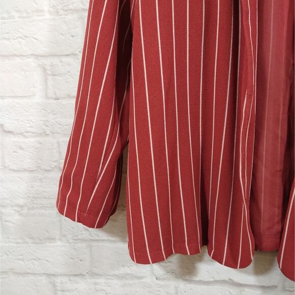 Aware by Vero Moda Mauve Orange Pink Striped Open Front Cardigan Blazer Size M - Picture 3 of 9
